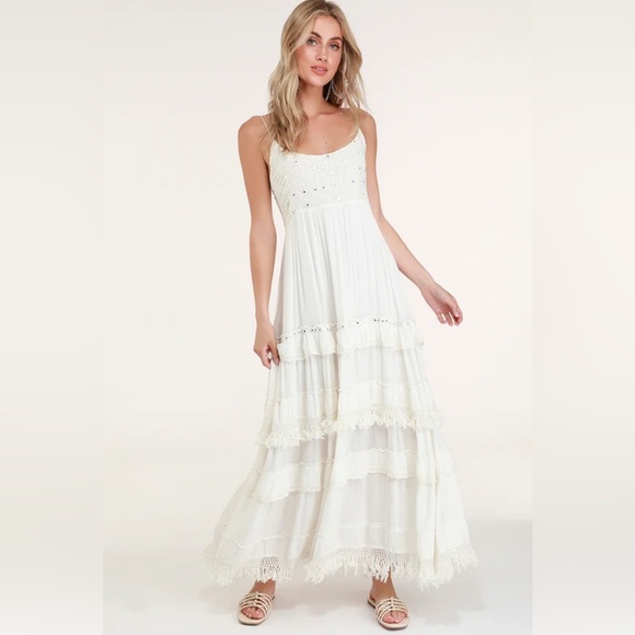 Z&L Europe tiered boho summer maxi dress. Size medium - Picture 2 of 16